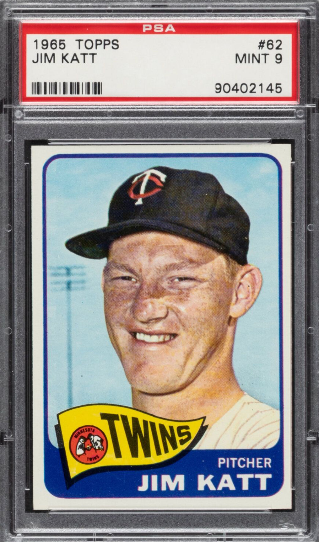 1965 Topps #62 Jim Kaat PSA MINT 9