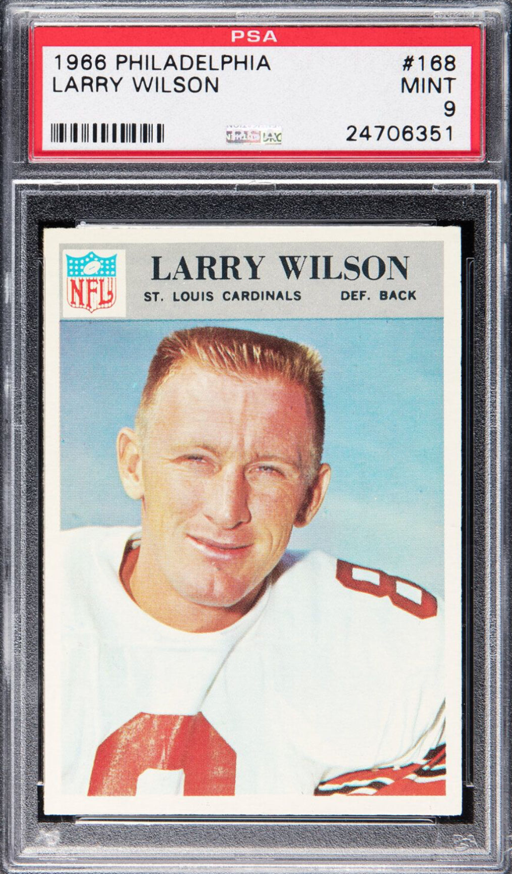1966 Philadelphia #168 Larry Wilson PSA MINT 9