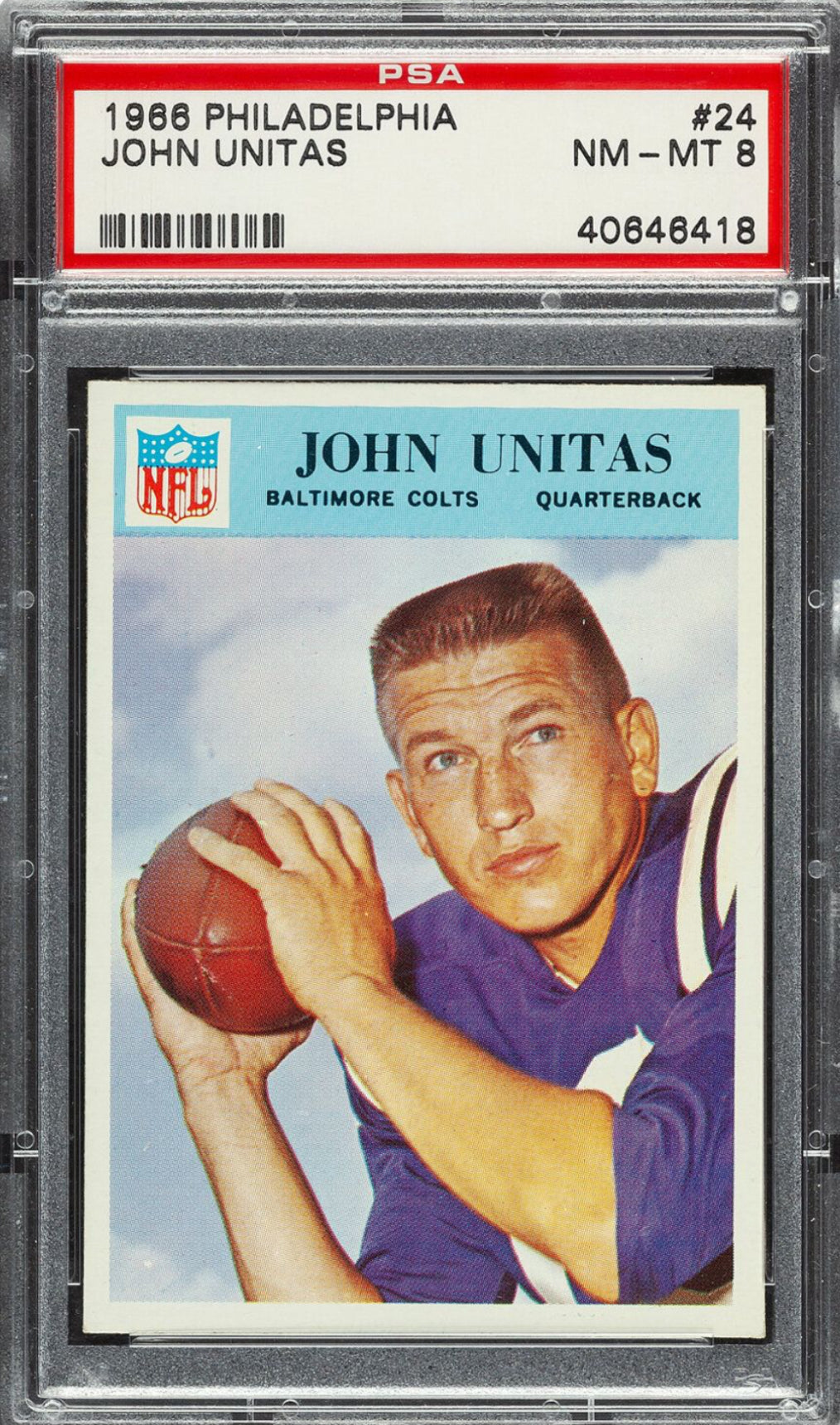 1966 Philadelphia #24 Johnny Unitas PSA NM-MT 8