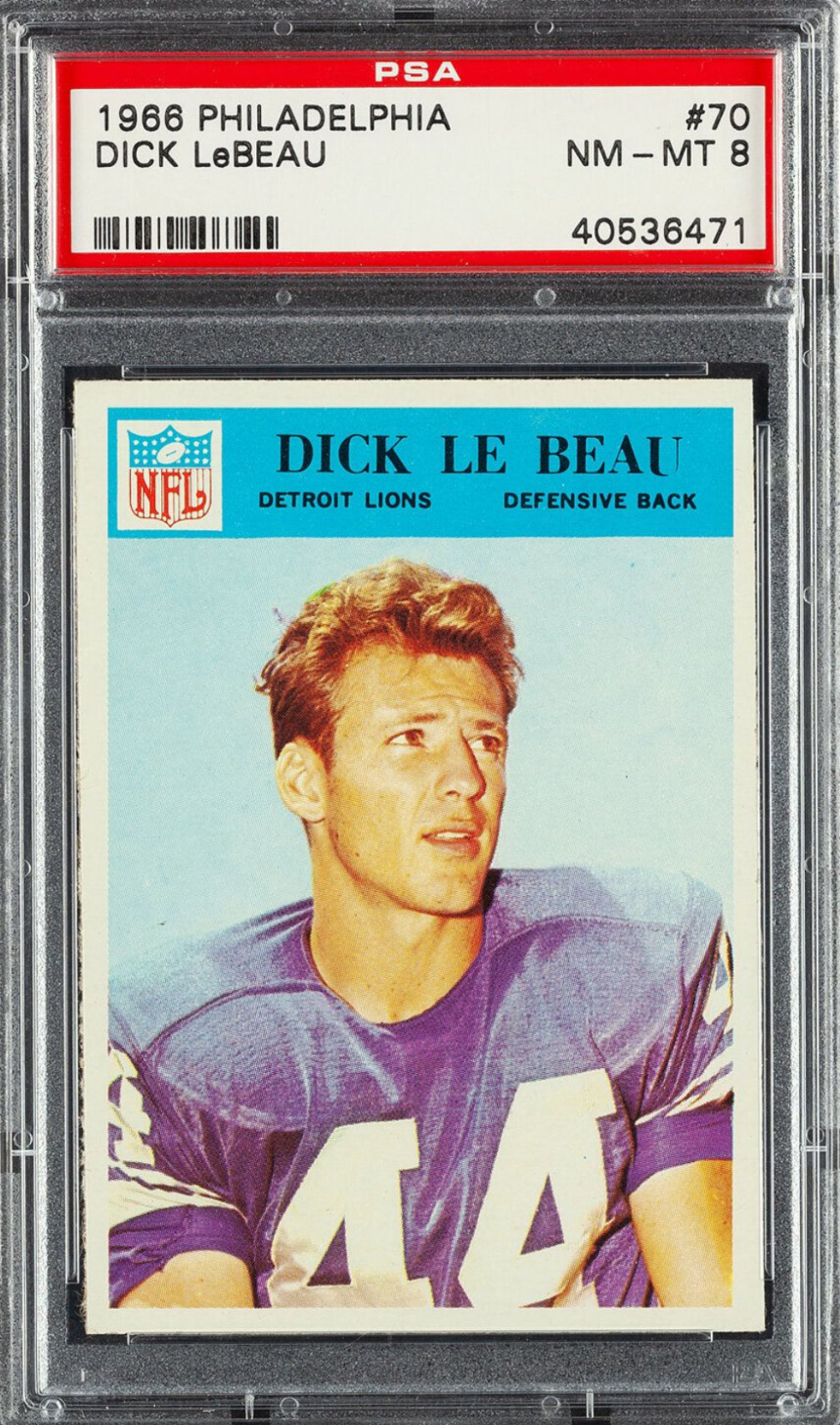 1966 Philadelphia #70 Dick Lebeau PSA NM-MT 8