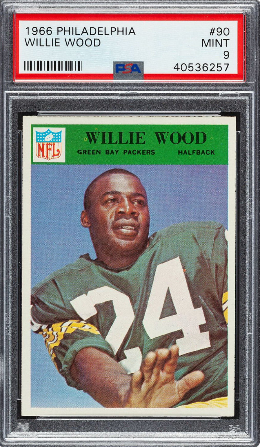 1966 Philadelphia #90 Willie Wood PSA MINT 9