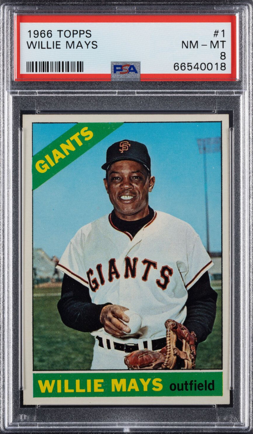 1966 Topps #1 Willie Mays PSA NM-MT 8
