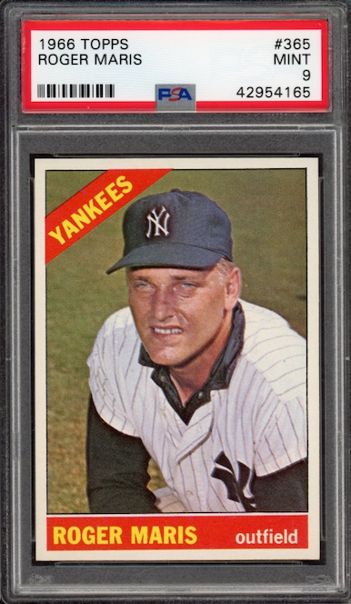 1966 Topps #365 Roger Maris PSA MINT 9