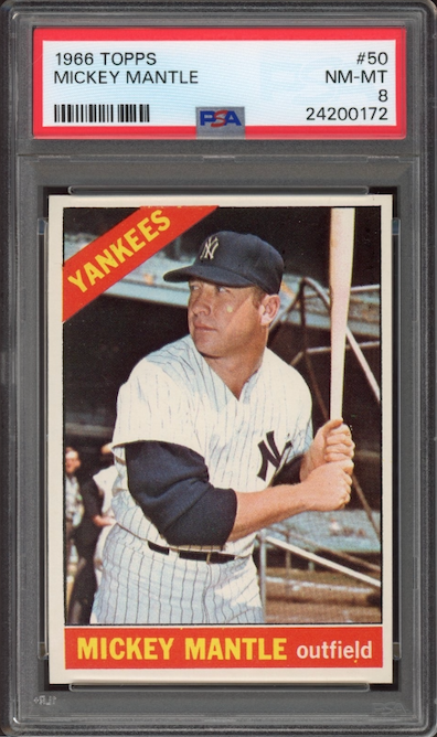 1966 Topps #50 Mickey Mantle PSA NM-MT 8