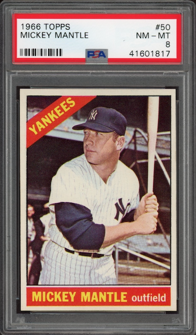 1966 Topps #50 Mickey Mantle PSA NM-MT 8