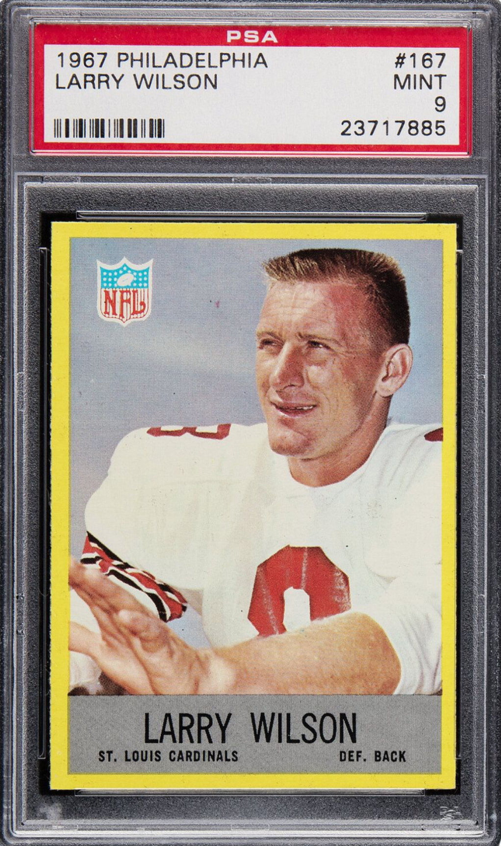 1967 Philadelphia #167 Larry Wilson PSA MINT 9
