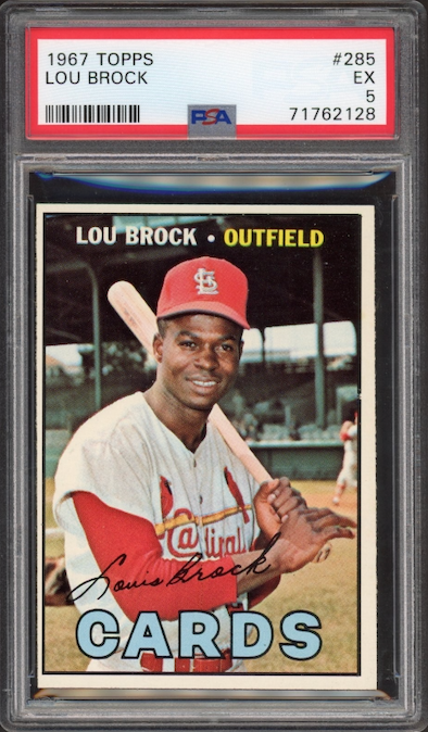 1967 Toppps #285 Lou Brock PSA EX 5