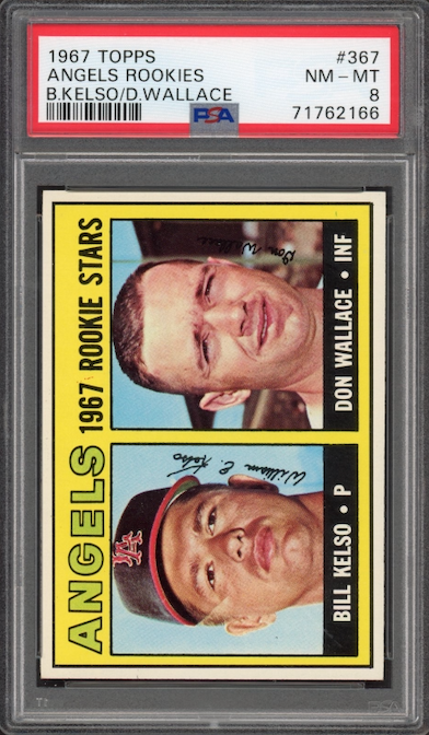 1967 Topps #367 Angels Rookies B. Kelso/D. Wallace PSA NM-MT 8