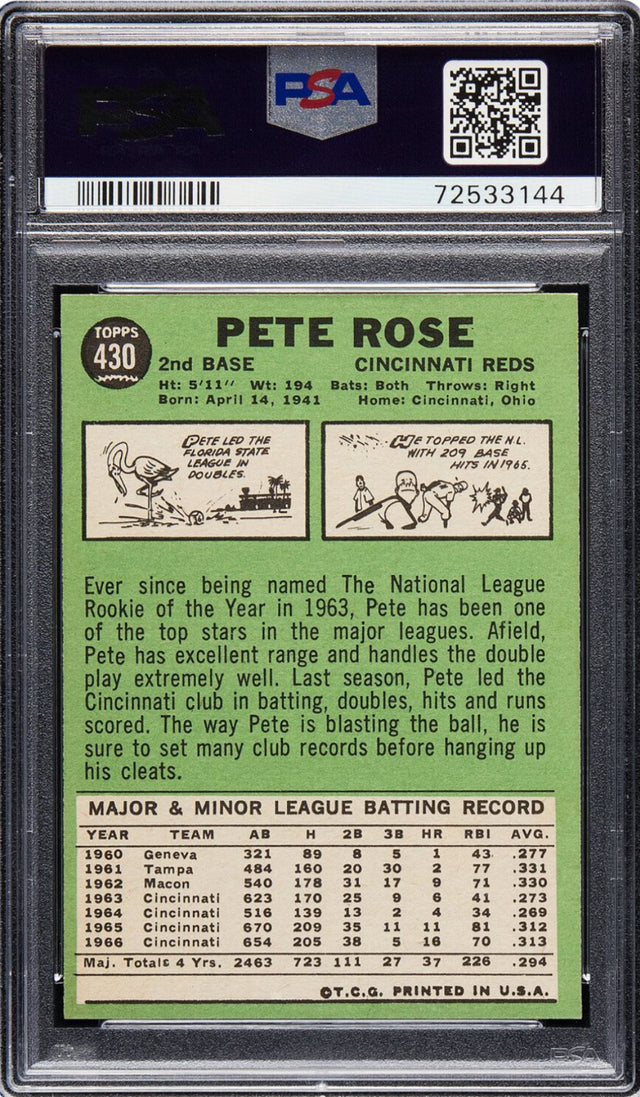 1967 Topps #430 Pete Rose PSA 9