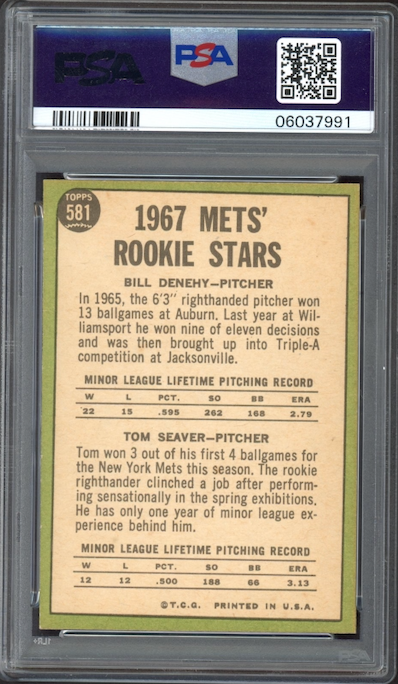 1967 Topps #581 Mets Rookies - Tom Seaver ROOKIE PSA NM-MT 8