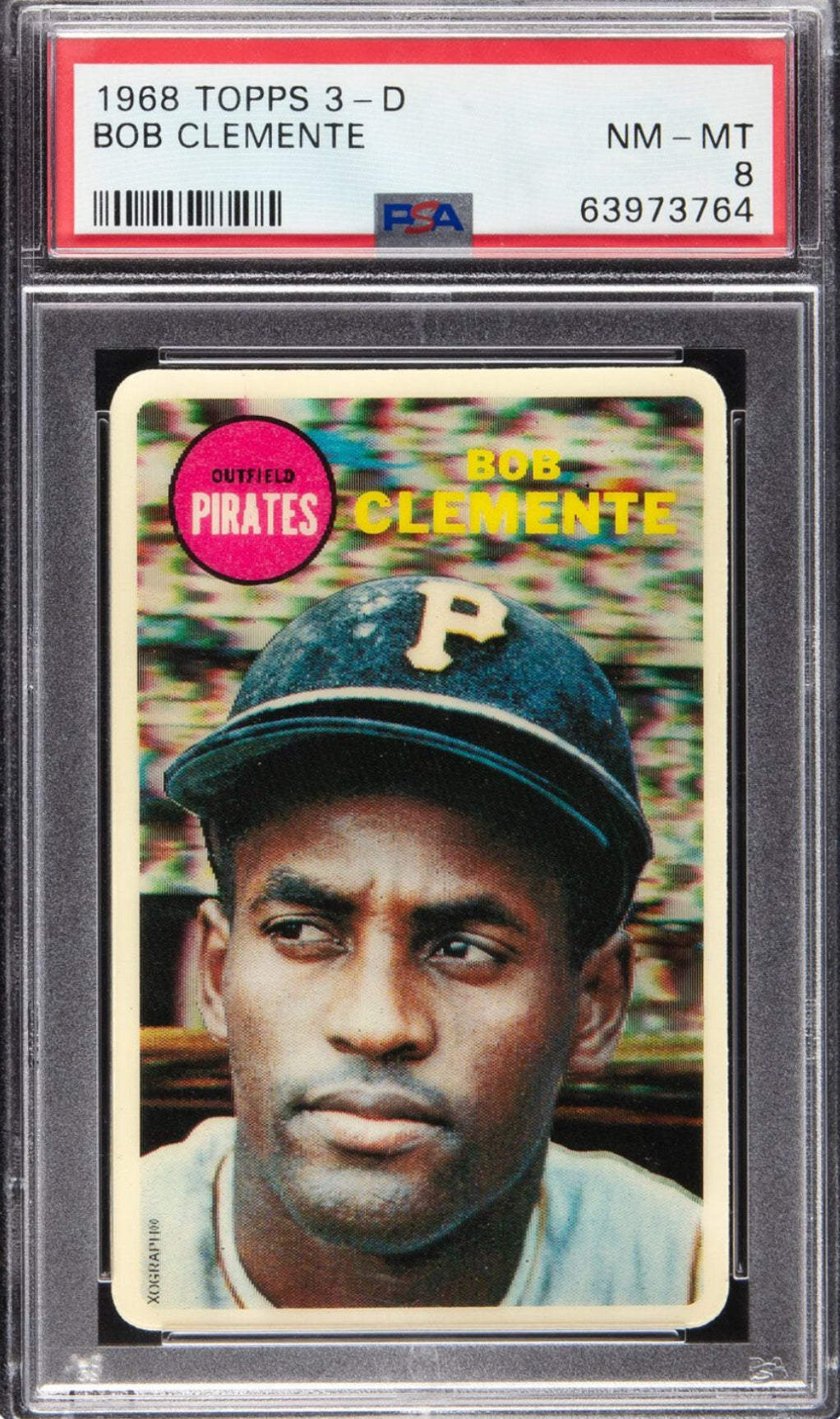 1968 Topps 3-D Bob Clemente PSA NM-MT 8