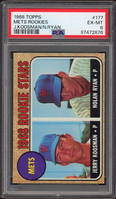 1968 Topps #177 Mets Rookies - Nolan Ryan ROOKIE PSA EX-MT 6