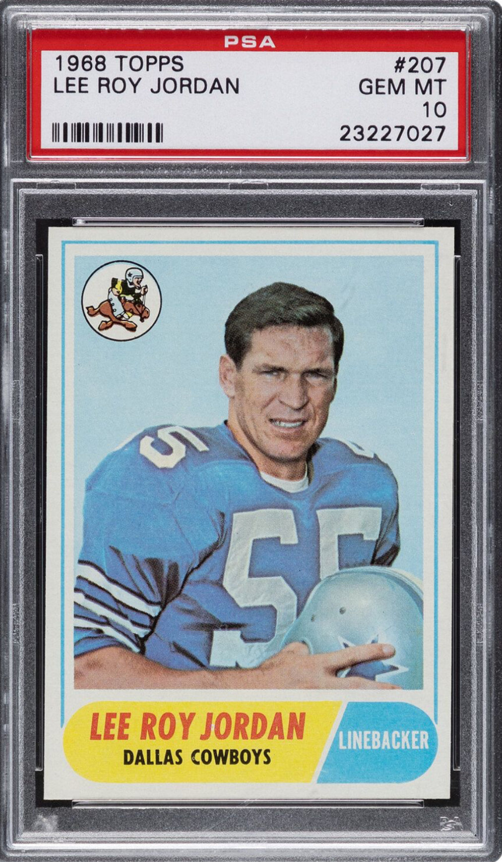 1968 Topps #207 Lee Roy Jordan PSA GEM MINT 10