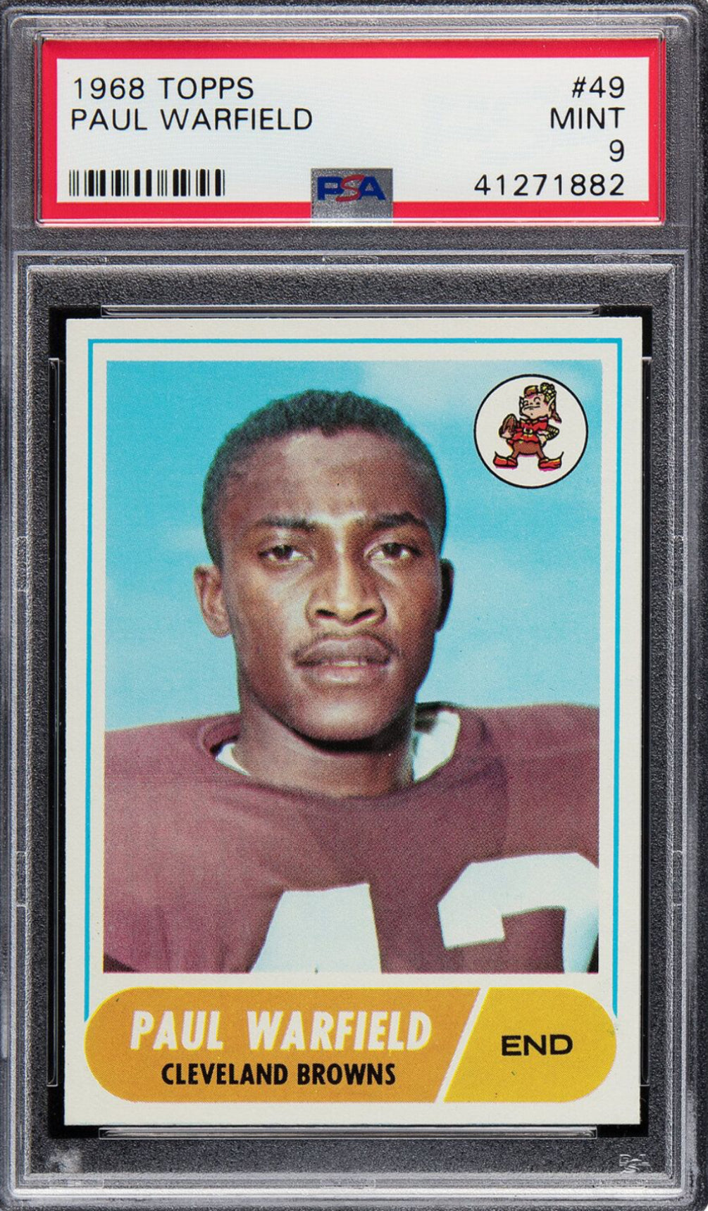 1968 Topps #49 Paul Warfield PSA MINT 9