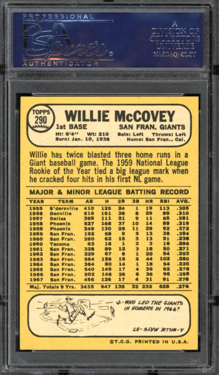 1968 Topps #290 Willie McCovey PSA 9