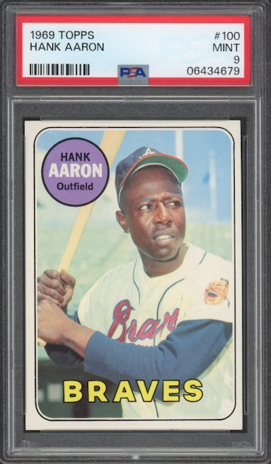 1969 Topps #100 Hank Aaron PSA MINT 9