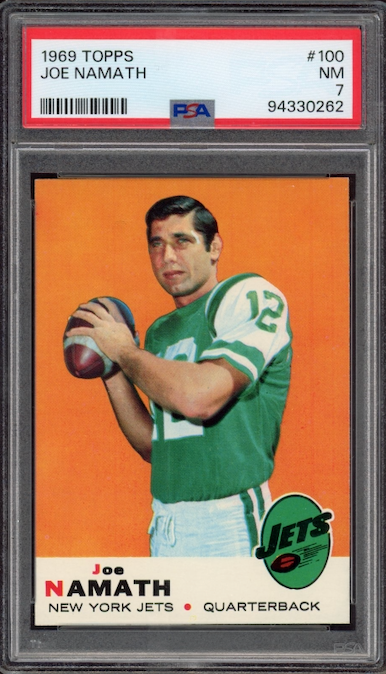 1969 Topps #100 Joe Namath PSA NM 7