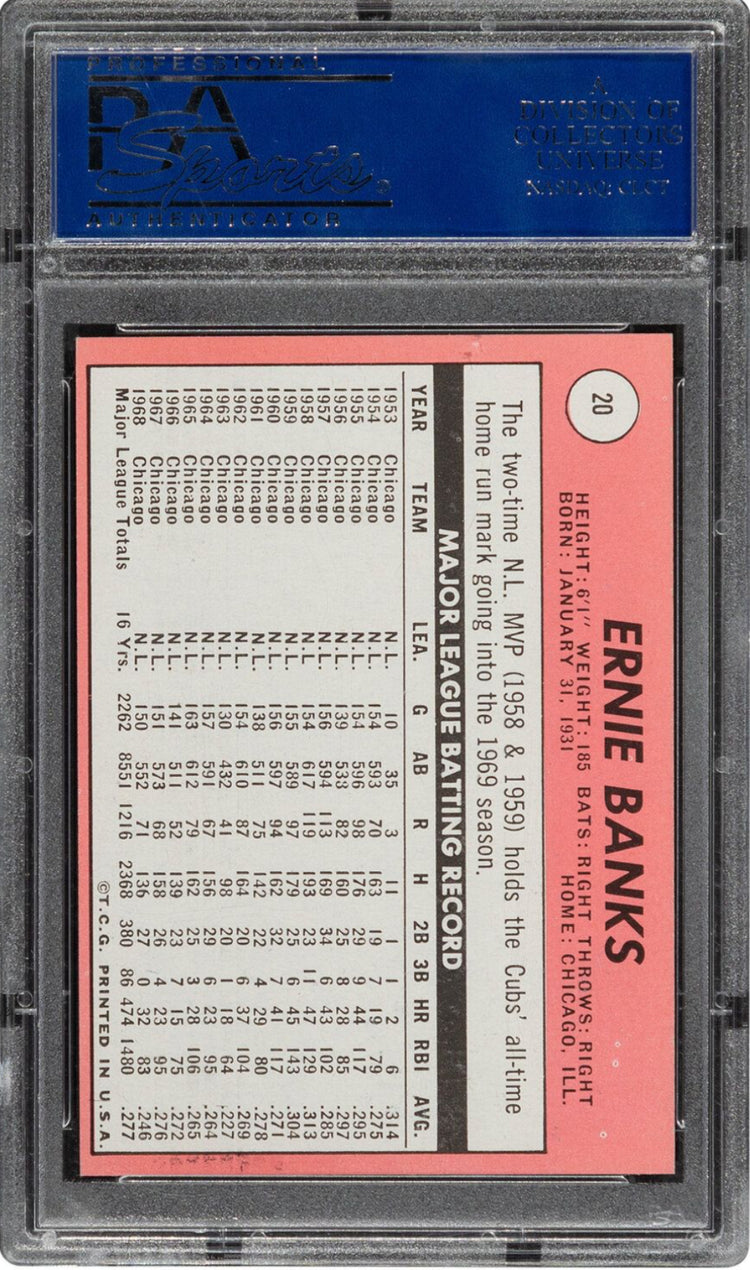 1969 Topps #20 Ernie Banks PSA 9