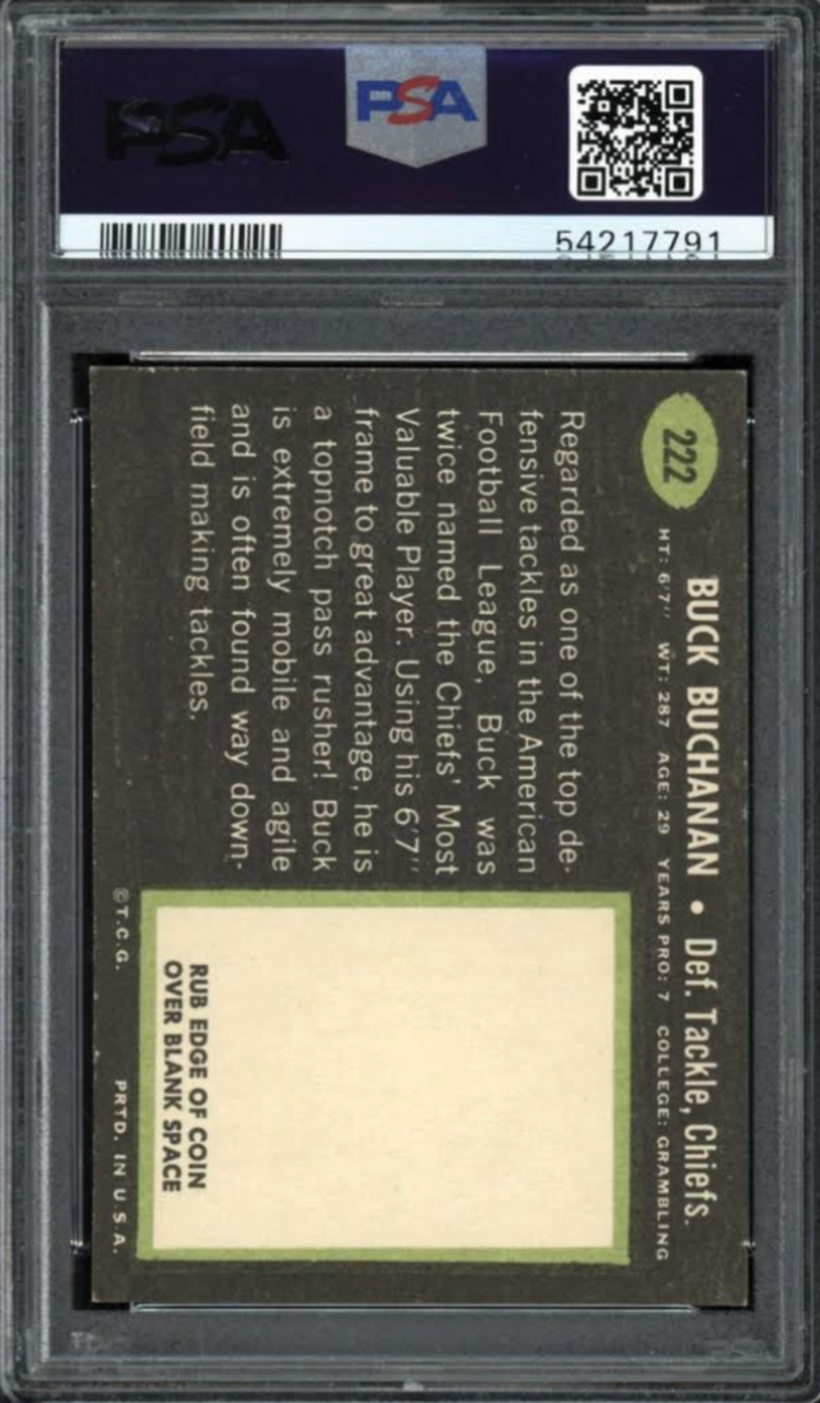 1969 Topps #222 Buck Buchanan PSA 9