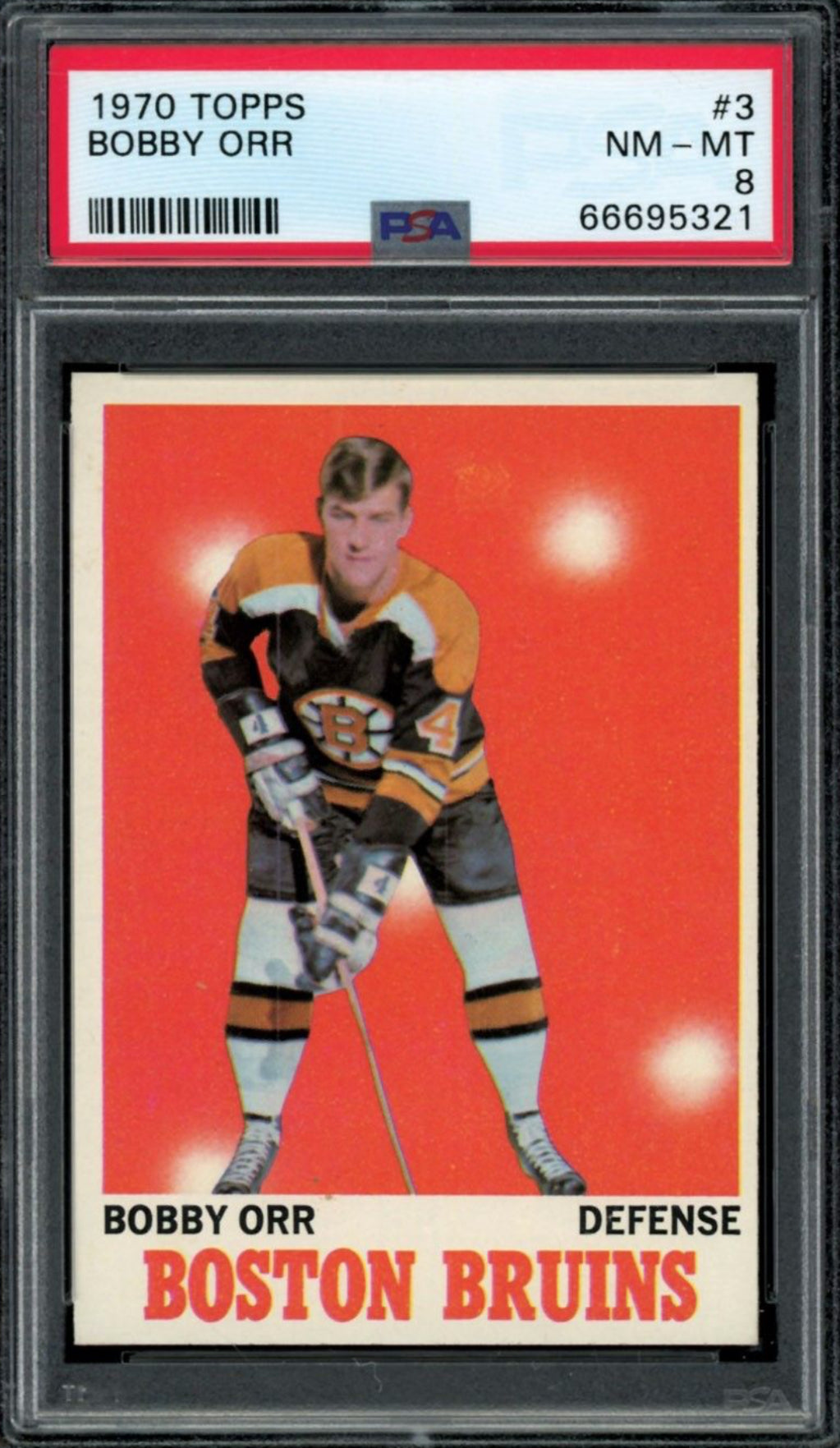 1970 Topps #3 Bobby Orr PSA NM-MT 8