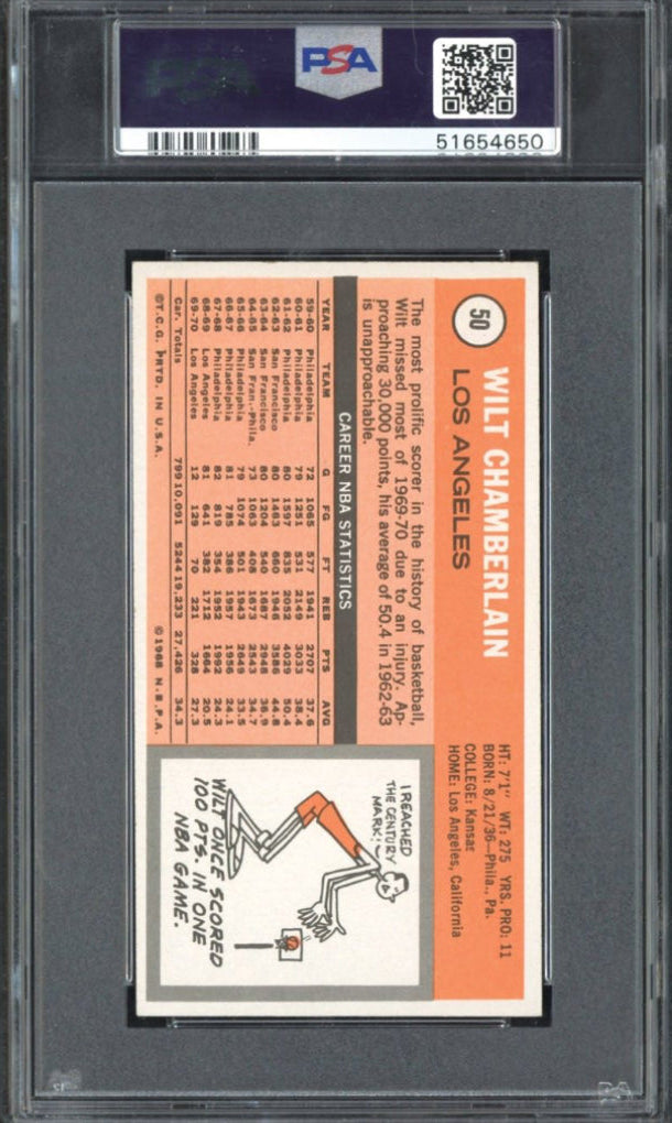 1970 Topps #50 Wilt Chamberlain PSA NM-MT 8