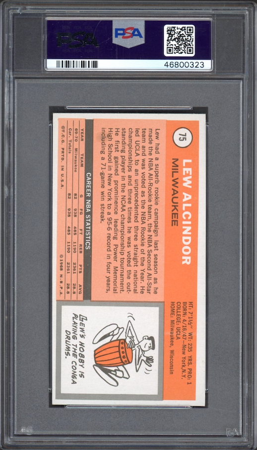 1970 Topps #75 Lew Alcindor PSA NM-MT 8