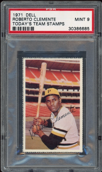 1971 Dell Roberto Clemente Today's Team Stamps PSA MINT 9