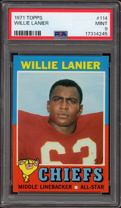 1971 Topps #114 Willie Lanier ROOKIE PSA MINT 9