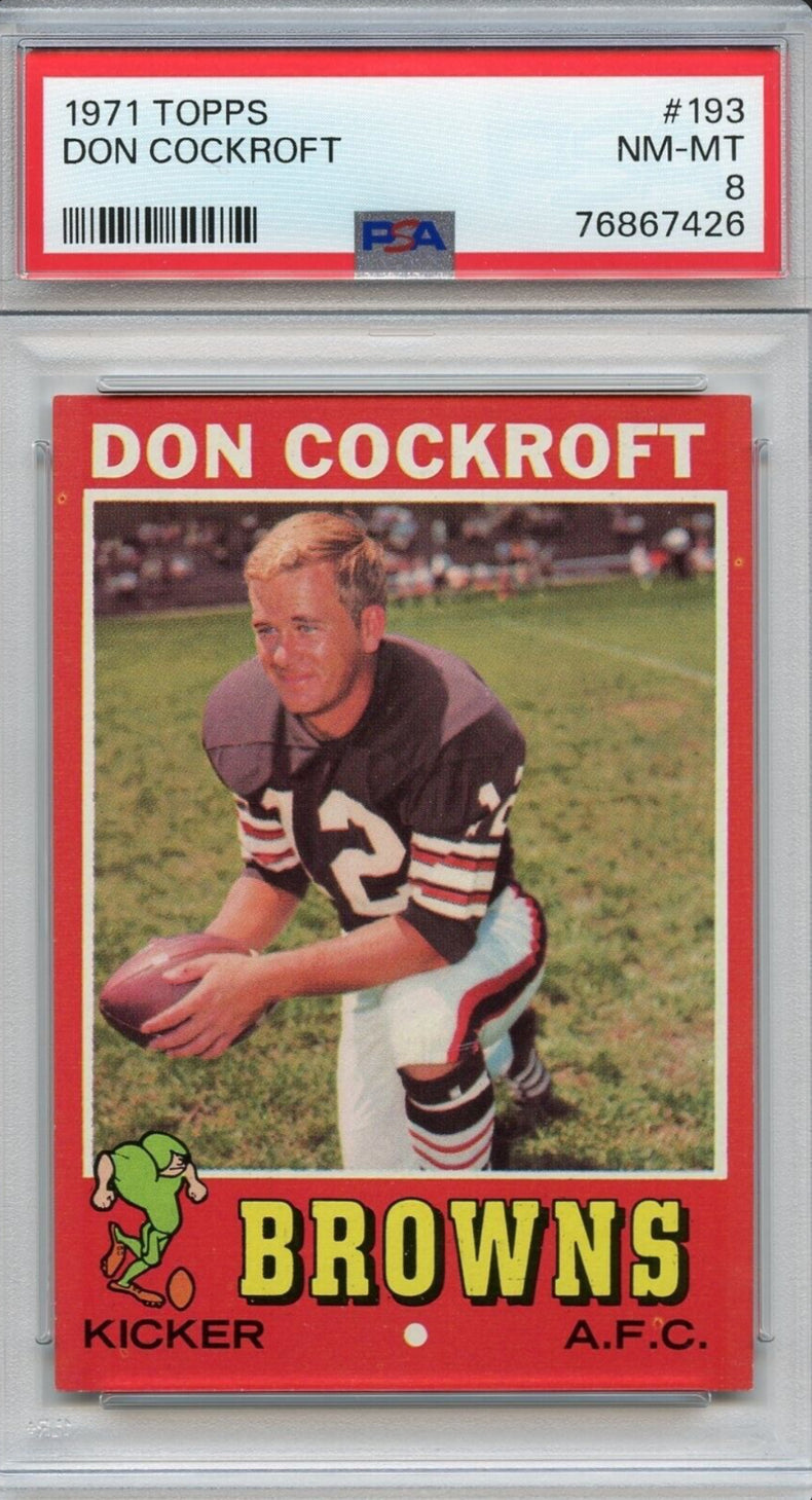 1971 Topps #193 Don Cockroft PSA 8