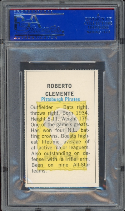 1971 Dell Roberto Clemente Today's Team Stamps PSA MINT 9