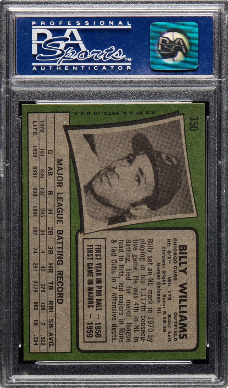 1971 Topps #350 Billy Williams PSA 9