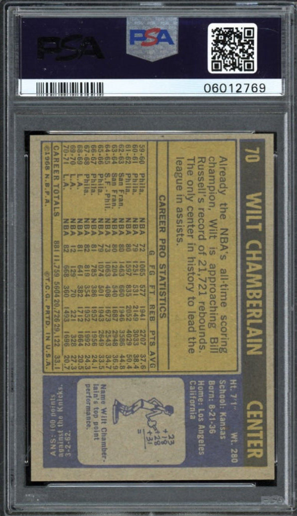 1971 Topps #70 Wilt Chamberlain PSA MINT 9