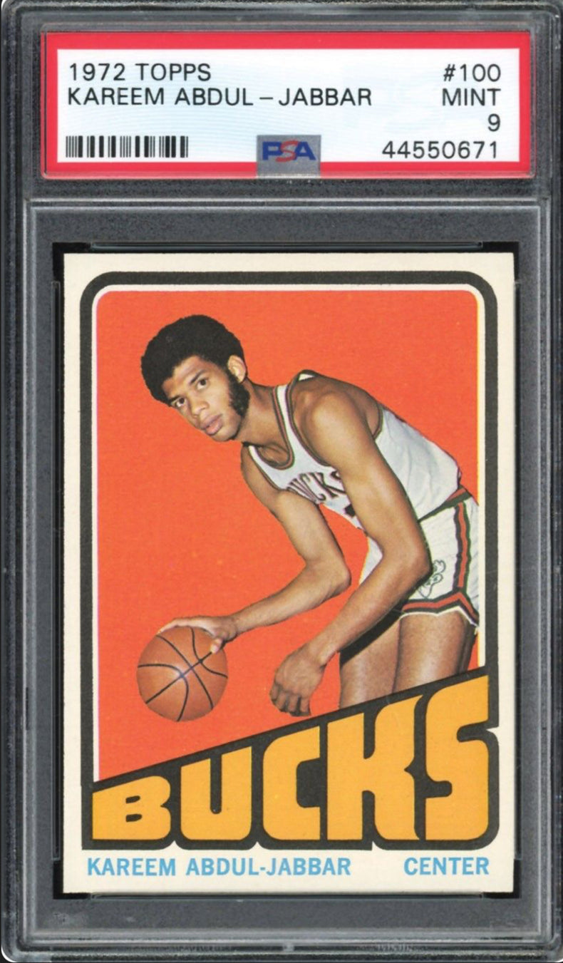 1972 Topps #100 Kareem Abdul-Jabbar PSA 9