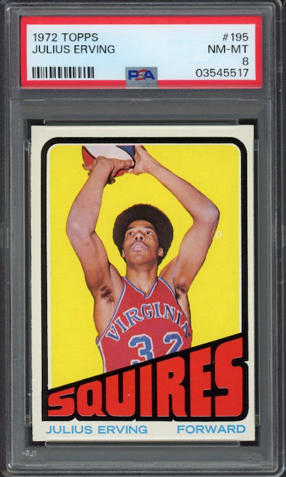1972 Topps #195 Julius Erving ROOKIE PSA NM-MT 8