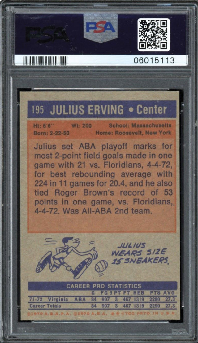 1972 Topps #195 Julius Erving PSA 8