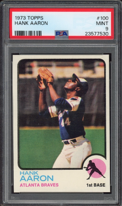 1973 Topps #100 Hank Aaron PSA MINT 9