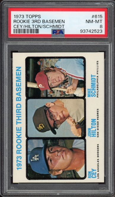 1973 Topps #615 Rookie 3rd Basemen Mike Schmidt ROOKIE PSA NM-MT 8
