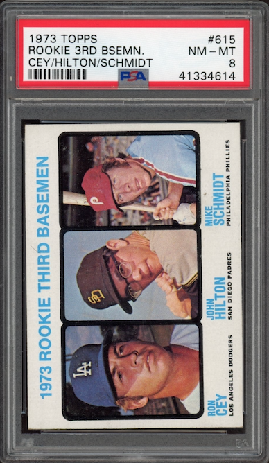 1973 Topps #615 Rookie 3rd basemen Mike Schmidt ROOKIE PSA NM-MT 8