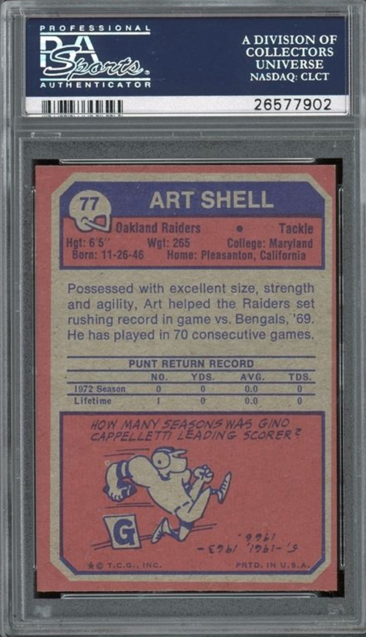 1973 Topps #77 Art Shell PSA 9
