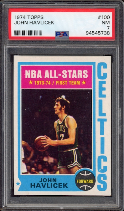 1974 Topps #100 John Havlicek PSA NM 7