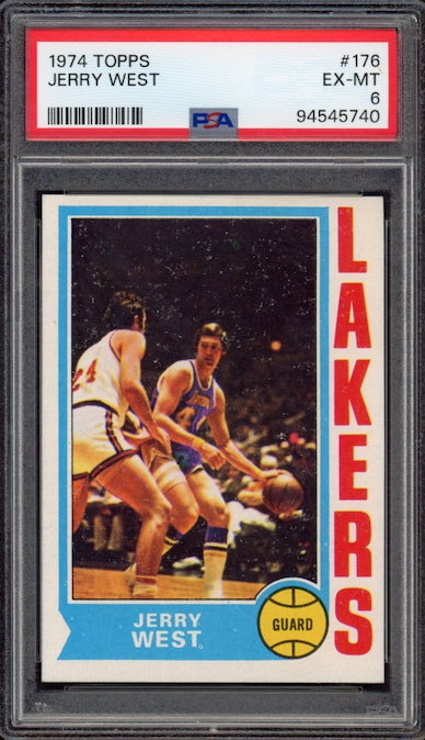 1974 Topps #176 Jerry West PSA EX-MT 6