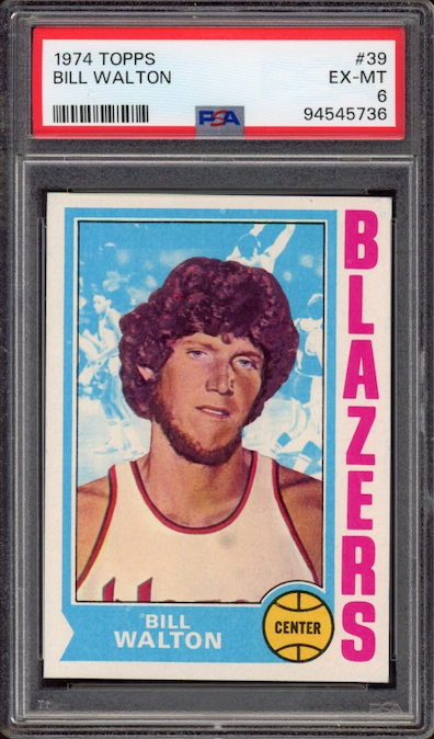 1974 Topps #39 Bill Walton ROOKIE PSA EX-MT 6