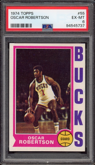 1974 Topps #55 Oscar Robertson PSA EX-MT 6