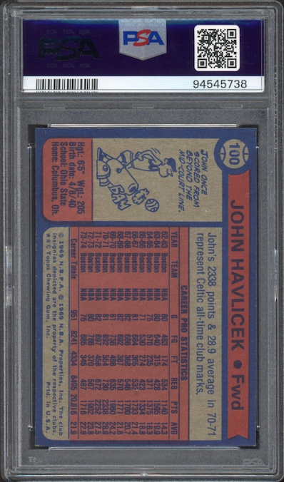 1974 Topps #100 John Havlicek PSA NM 7