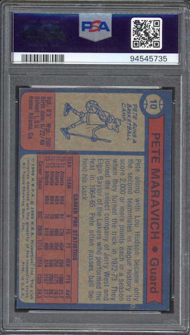 1974 Topps #10 Pete Maravich PSA EX 5