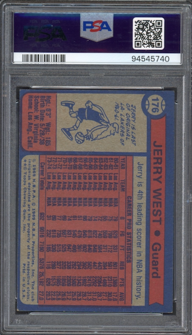 1974 Topps #176 Jerry West PSA EX-MT 6
