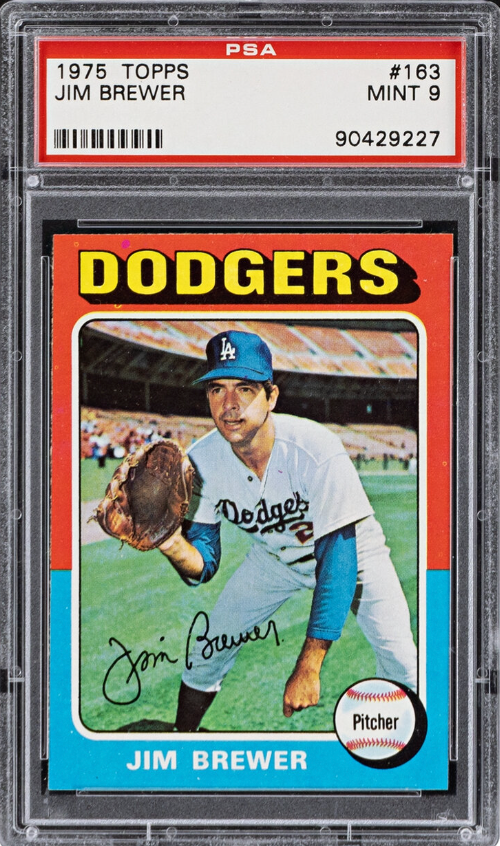 1975 Topps #163 Jim Brewer PSA MINT 9