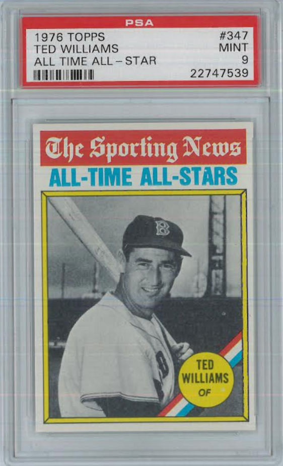 1976 Topps All Time All-Star #347 Ted Williams PSA NM-MT 8