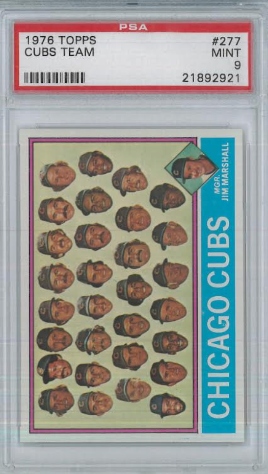 1976 Topps #277 Cubs Team PSA MINT 9