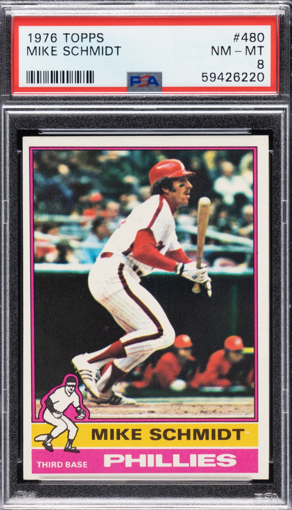 1976 Topps #480 Mike Schmidt PSA NM-MT 8